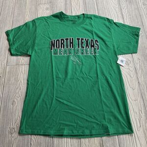 North Texas Mean Green Spellout Logo Tee TShirt Mens L Green Games New
